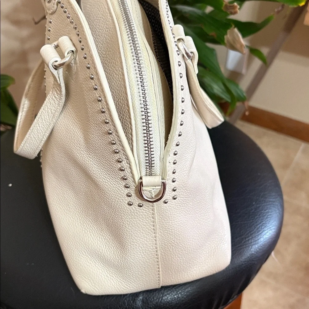 Brighton leather Cream Satchel with Heart Charm